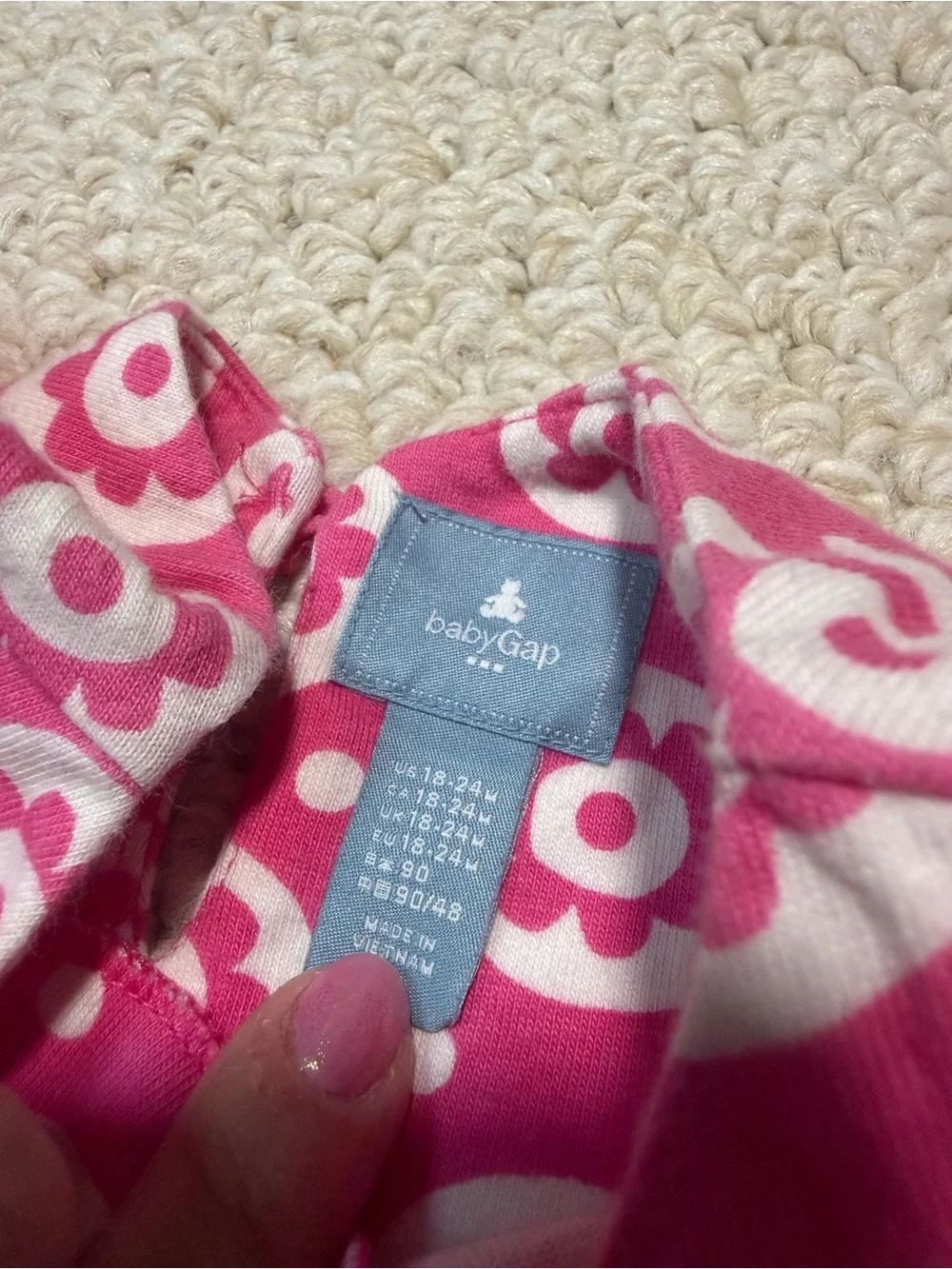 Baby GAP Pink and White Floral Circle Baby Dress 18/24m